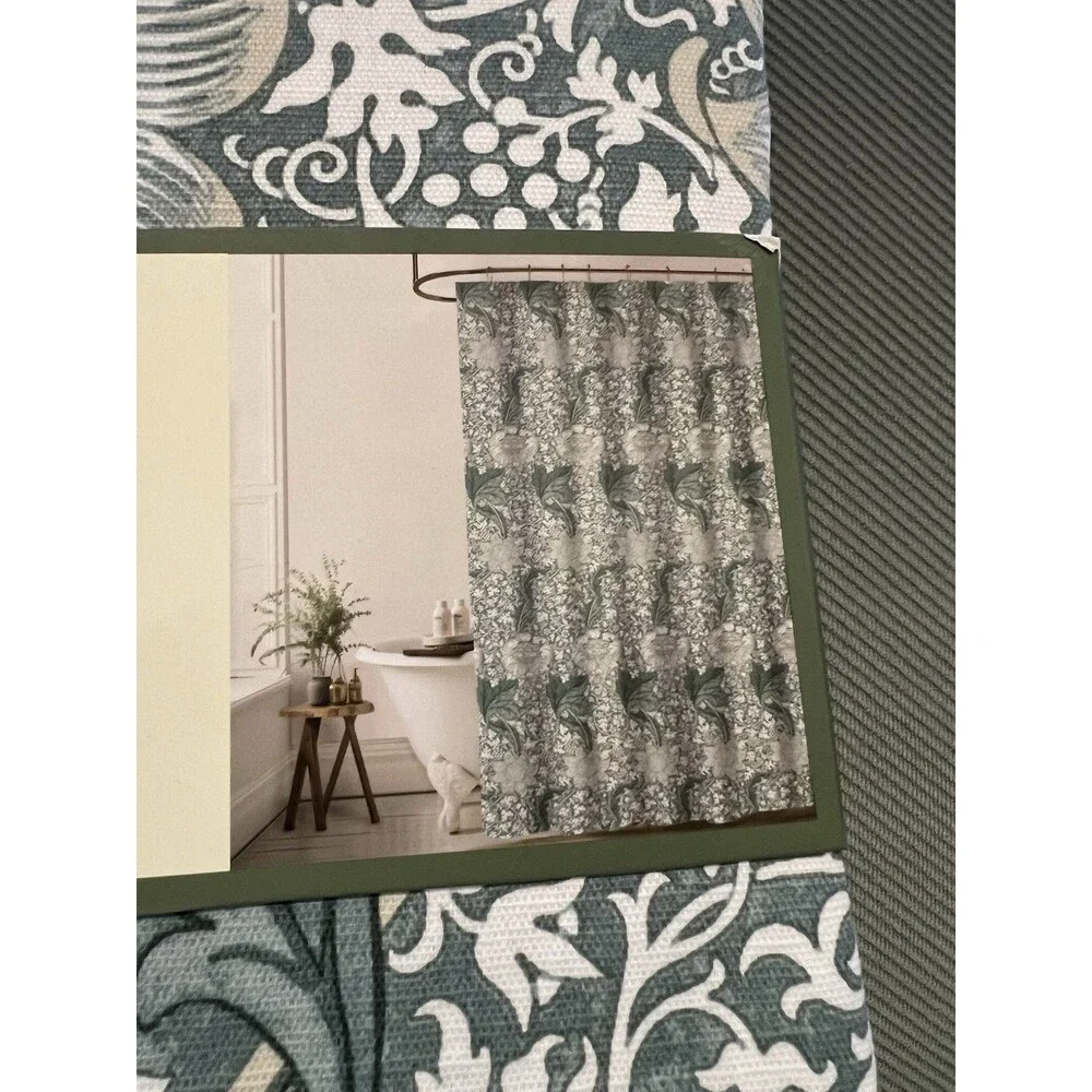 Morris & Co. KENNET Shower Curtain Floral Garden Cotton Blend Fabric 72x72” New